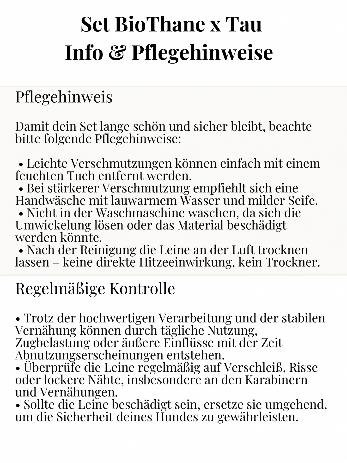 Set BioThane x Tau "Foggy Grün" & "Schwarz/Weiß Shockwave"