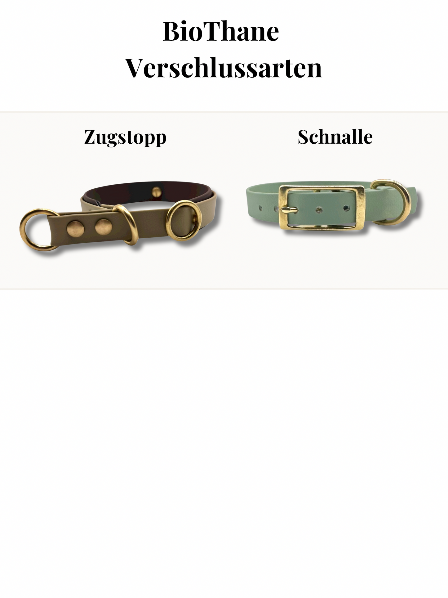Info zu Zugstopp oder schnallenverschluss beim BioThane Halsband