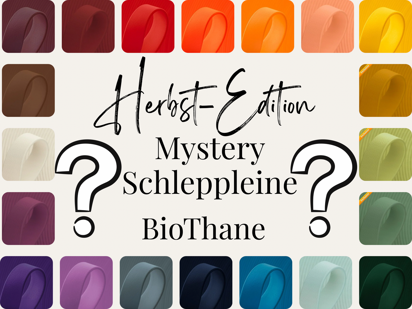 Mystery Schleppleine 13mm aus BioThane Wunschfarbe Herbst-Edition