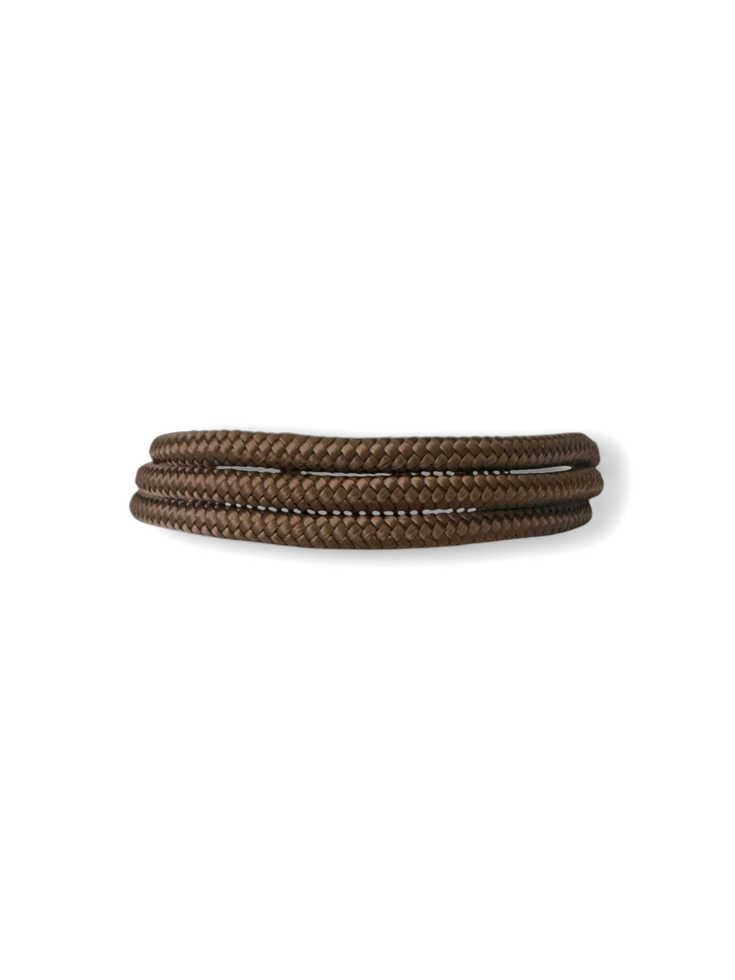 Hundehalsband aus 10mm starkem Tau in der Farbe chocolate braun mit lime grünen und weißen Details - Hinten
