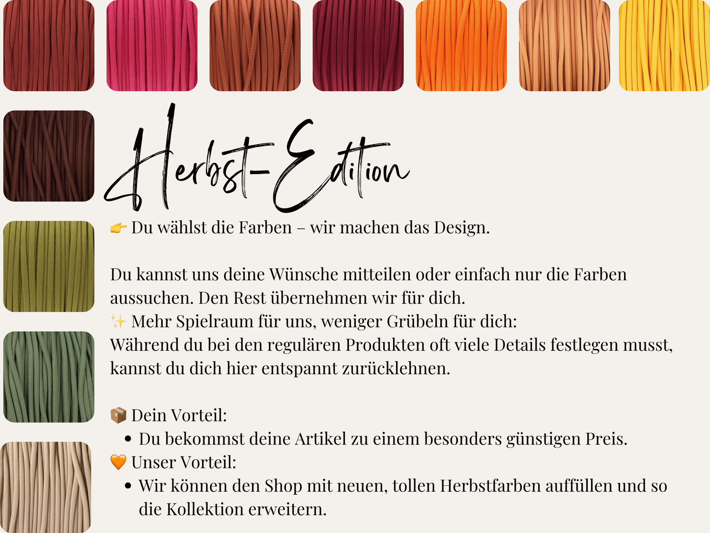 Tau 10mm Seil Wunschfarbe Herbst-Edition