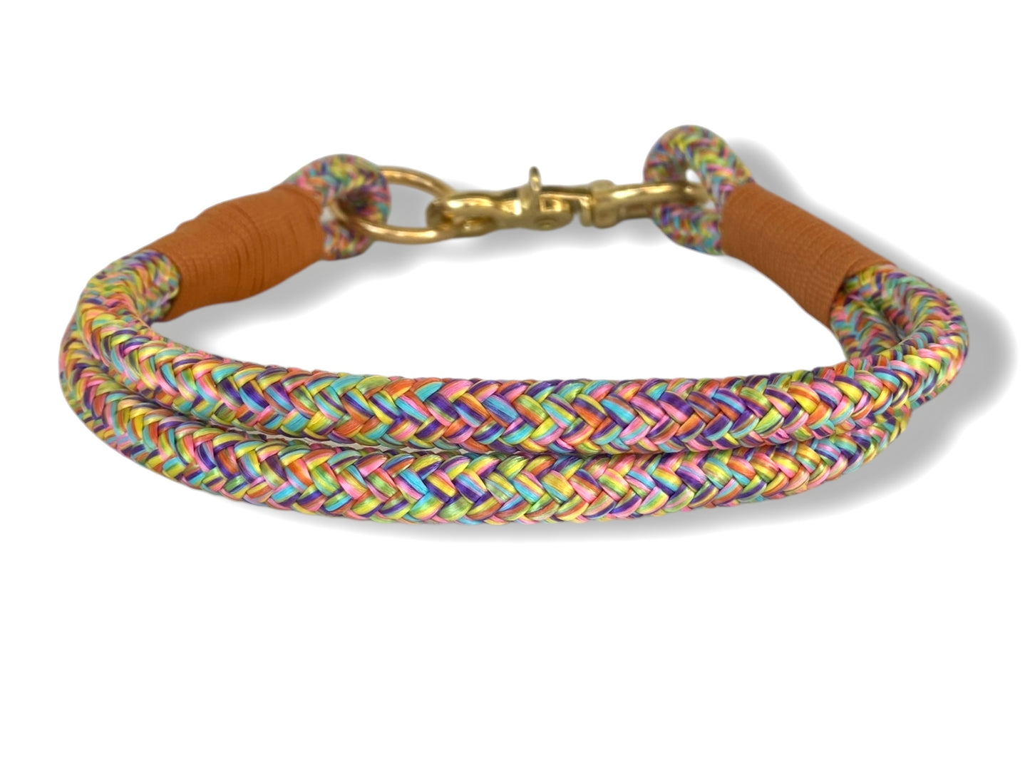 Tau-Halsband 10mm bestehend aus "Flower Power" Seil & "Mustard" Umwickelung