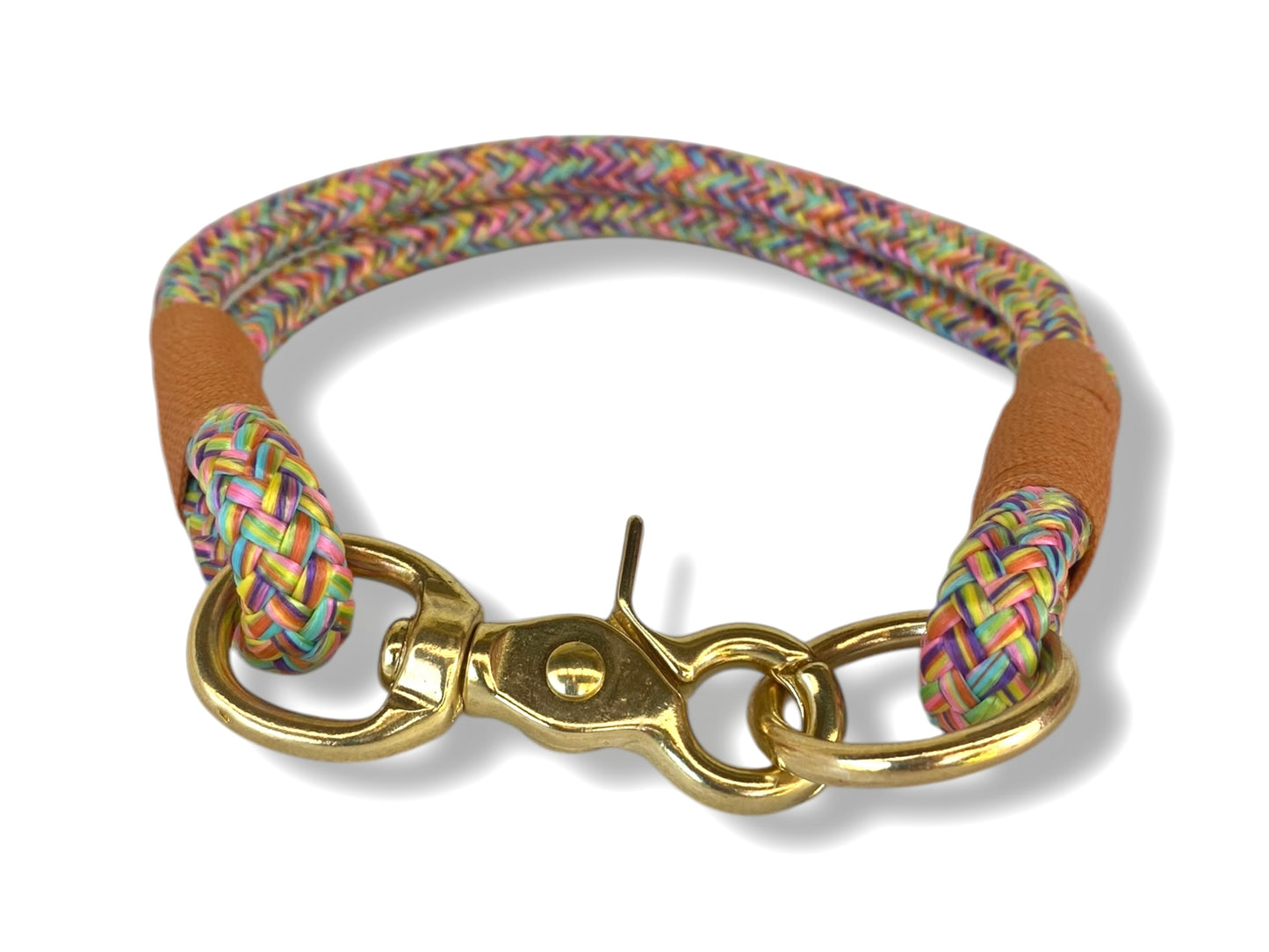 Tau-Halsband 10mm bestehend aus "Flower Power" Seil & "Mustard" Umwickelung