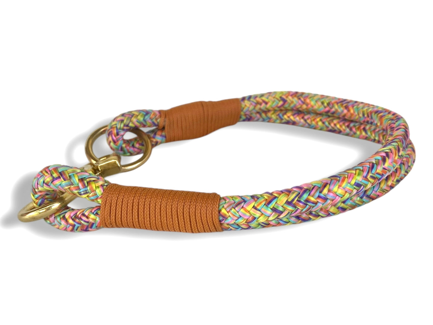 Tau-Halsband 10mm bestehend aus "Flower Power" Seil & "Mustard" Umwickelung