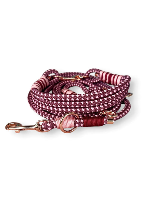 Tau-Set 10mm bestehend aus "Dotted Aubergine Rosa" Seil, "Burgundy & Pastel Rosa" Umwickelung