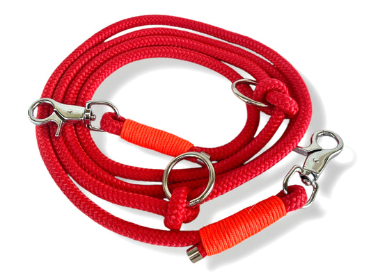 Tau-Leine 10mm bestehend aus "Rot" Seil & "Scarlet Rot" Umwickelung