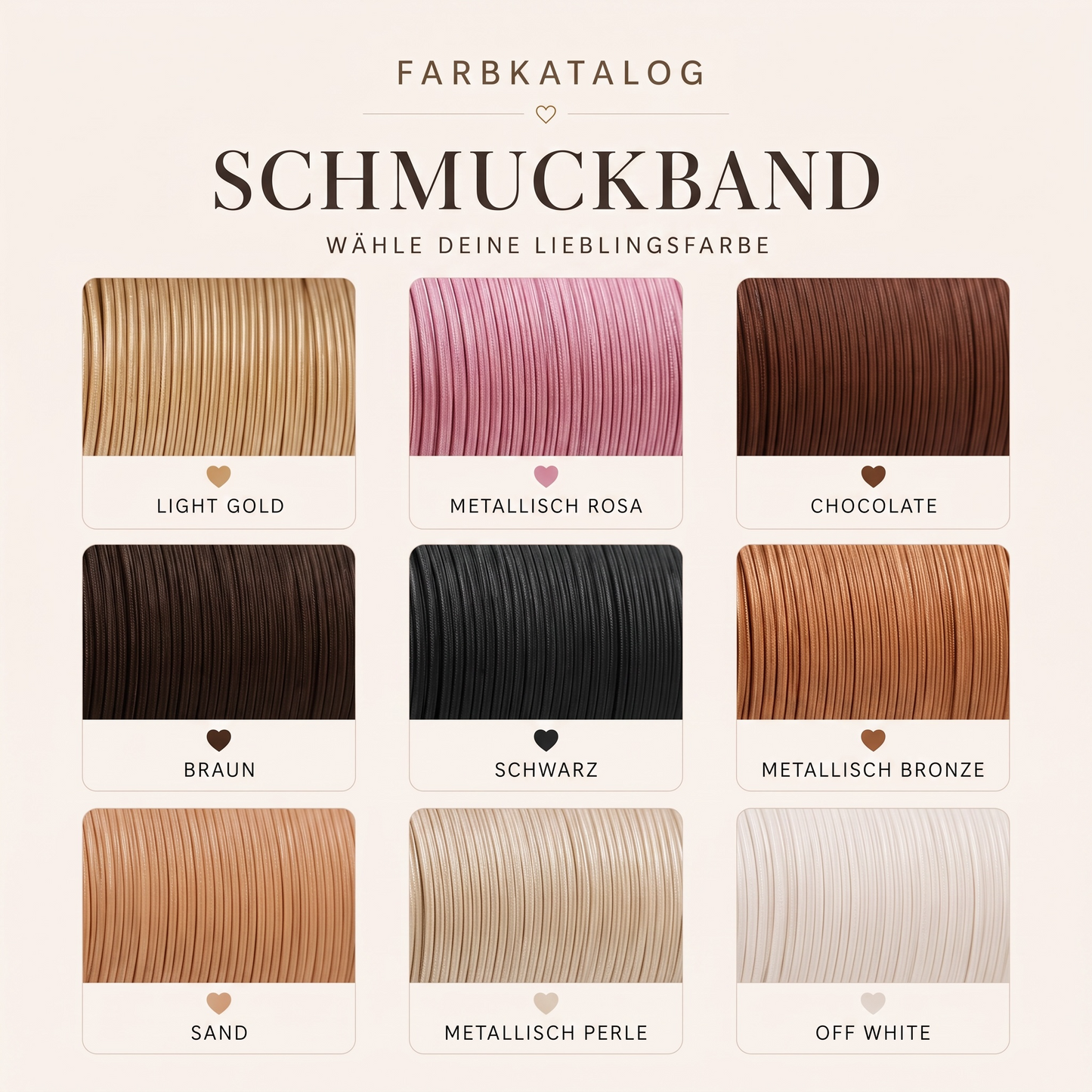 Farbkatalog der schmuckbänder