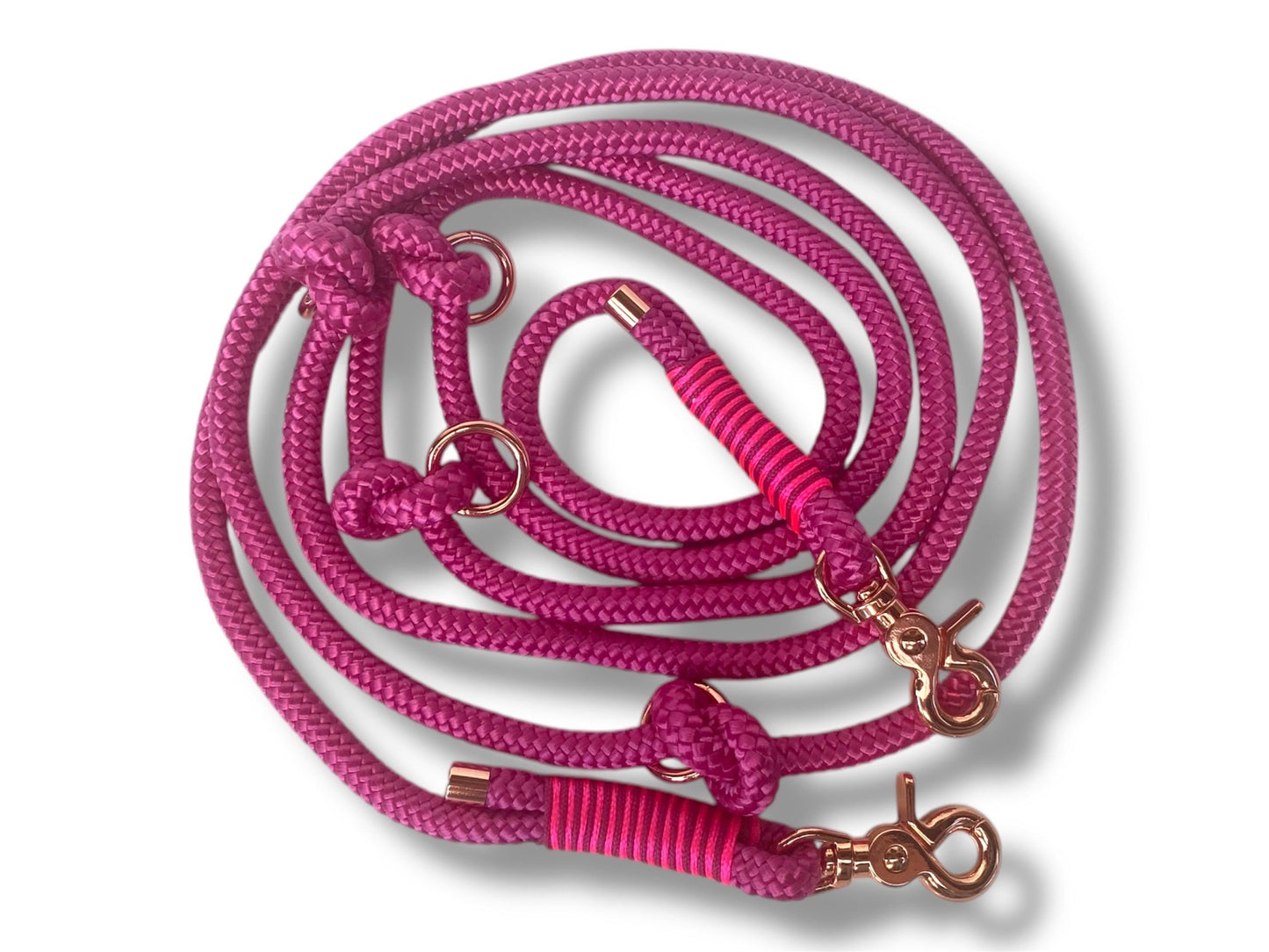 Tau-Leine 10mm bestehend aus "Fuchsia" Seil, "Neon Rosa & Fuchsia" Umwickelung