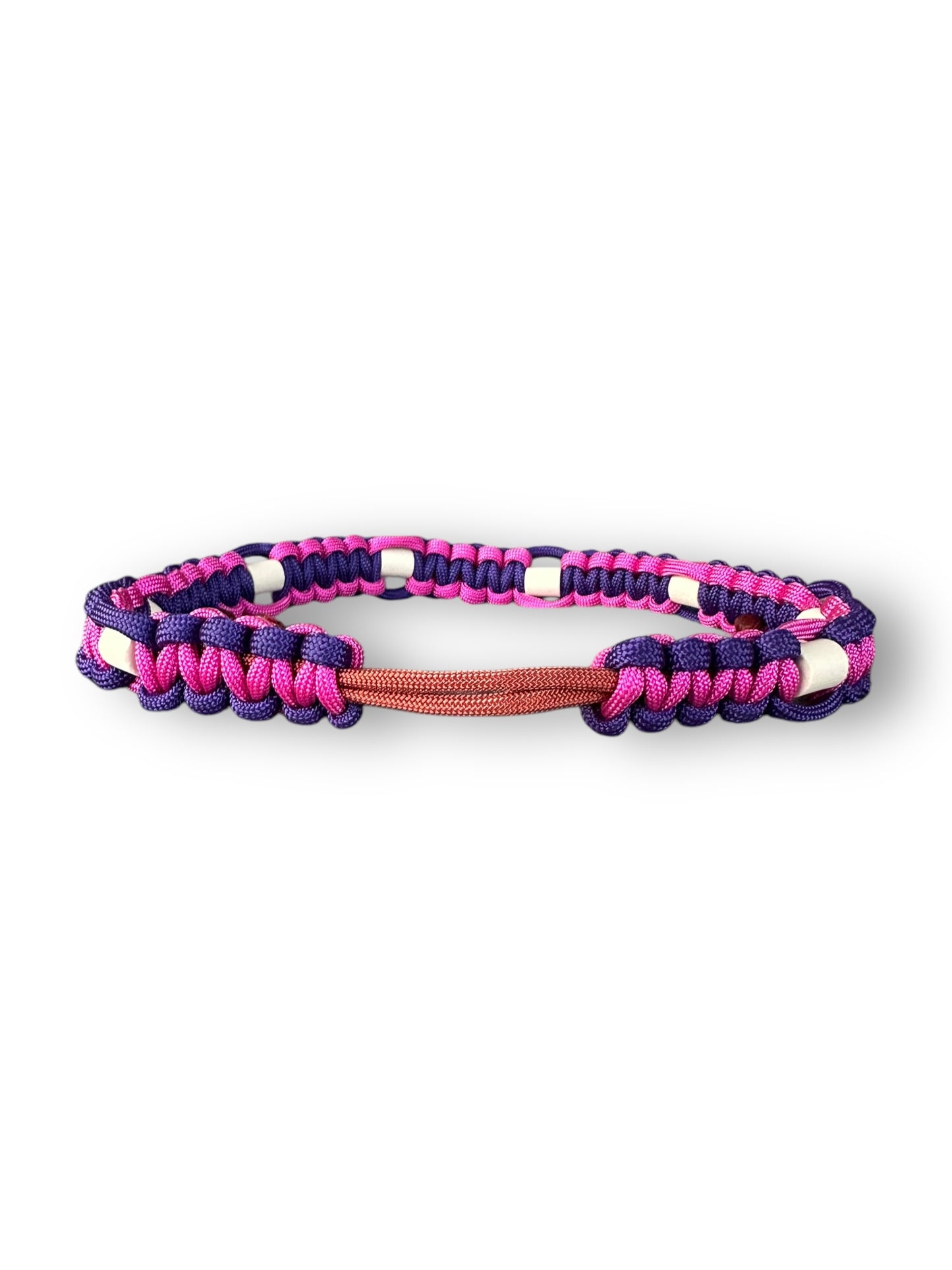 EM-Keramik Halsband für Hunde. In den Farben Lila, Rosa und Bronze - Seitenansicht