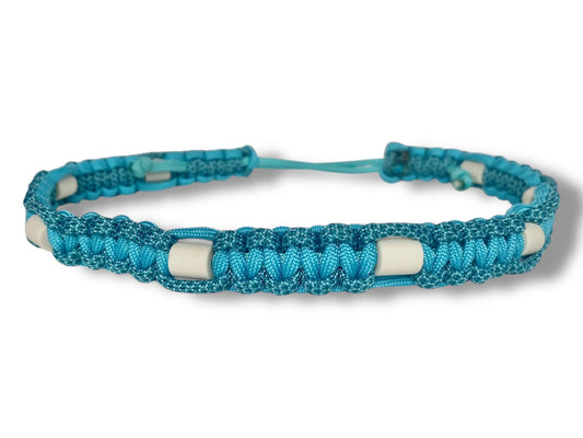 EM-Keramikhalsband “Neon Turquoise & Teal Diamonds”