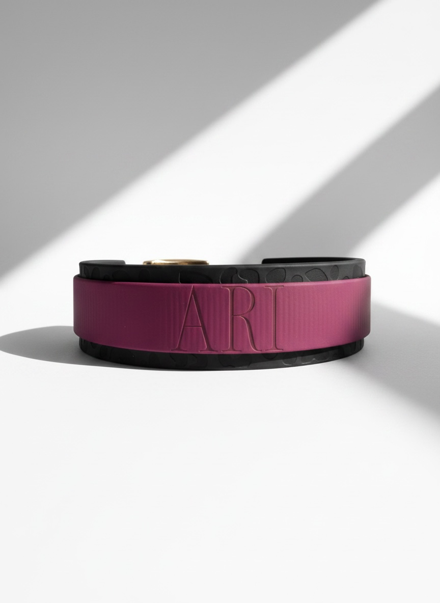 LEO-Deluxe Halsband - Magenta Rosa & Dunkelbraun