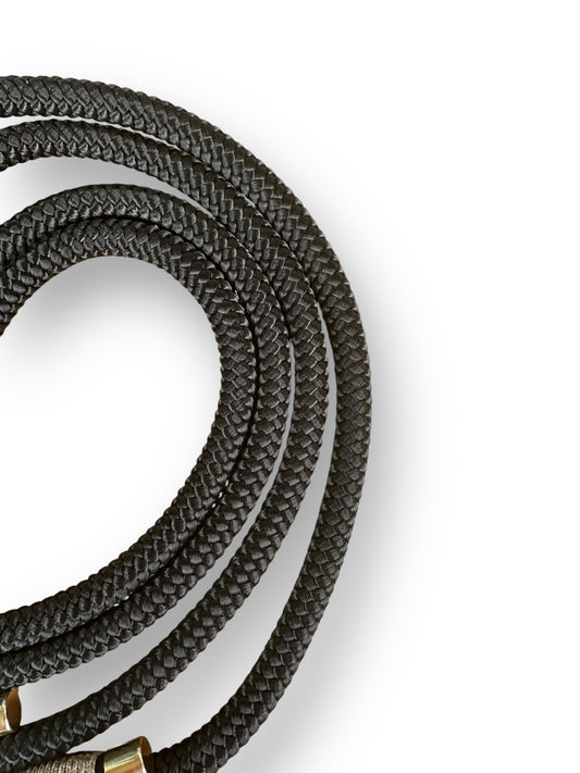Tau-Leine 10mm bestehend aus "Schwarz" Seil & "White & Gold Diamonds" Umwickelung