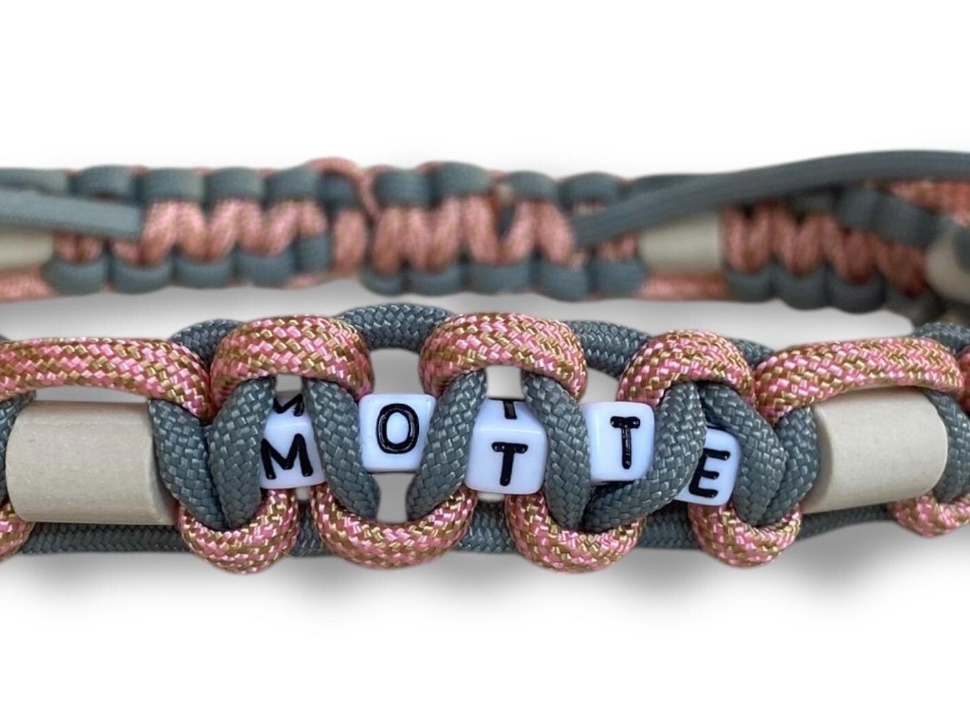 EM-Keramikhalsband “Dolphin Blau & Gold & Rose Pink Spiral”