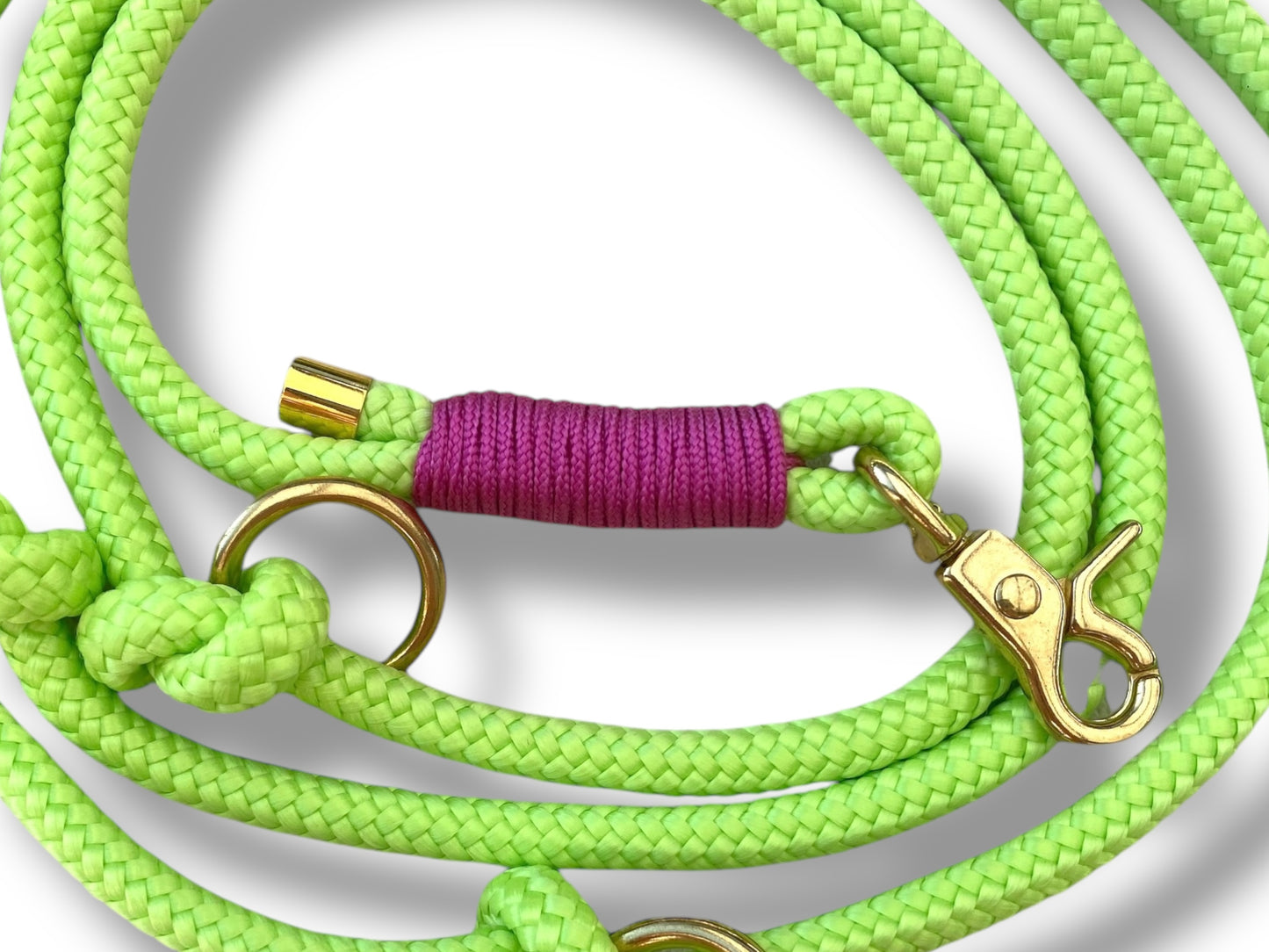 Tau-Leine 8mm bestehend aus "Neon Grün" Seil & "Passion Rosa" Umwickelung