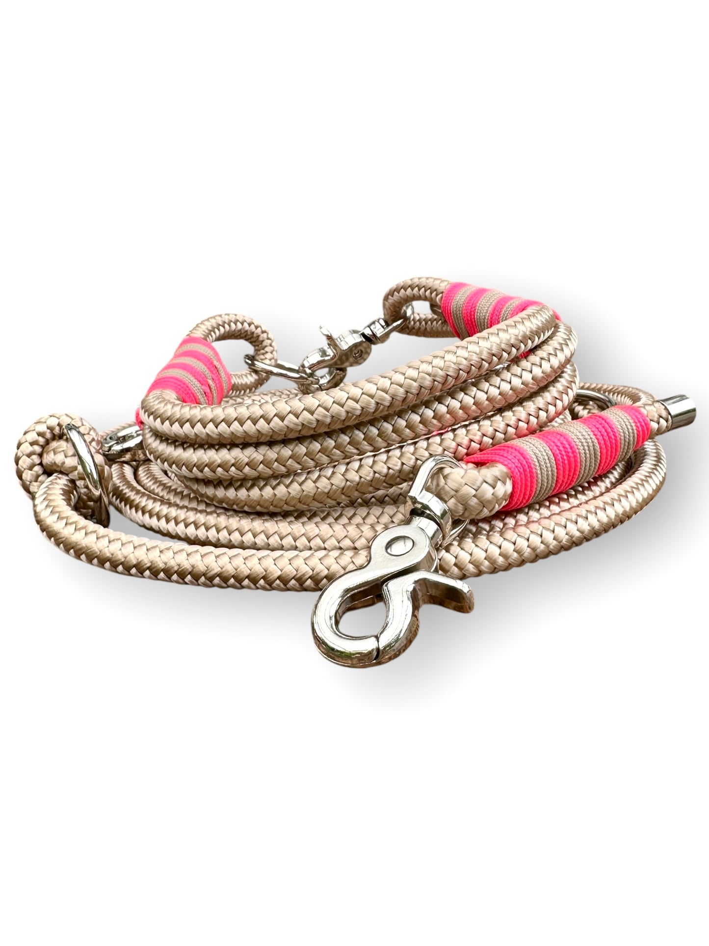 Tau-Set 10mm bestehend aus "Beige" Seil, "Cerise Rosa & Mocca" Umwickelung