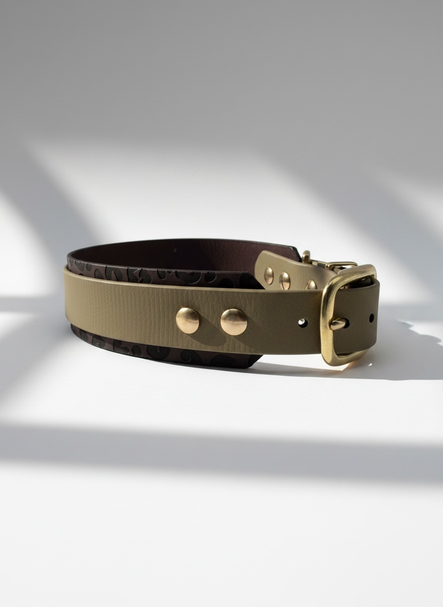 Hundehalsband aus BioThane mit Namensgravur. Personalisierbar mit Leo-Details handgemacht. Ansicht: Details Verschluss schnalle