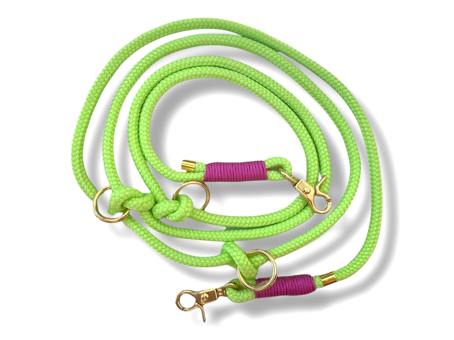 Tau-Leine 8mm bestehend aus "Neon Grün" Seil & "Passion Rosa" Umwickelung