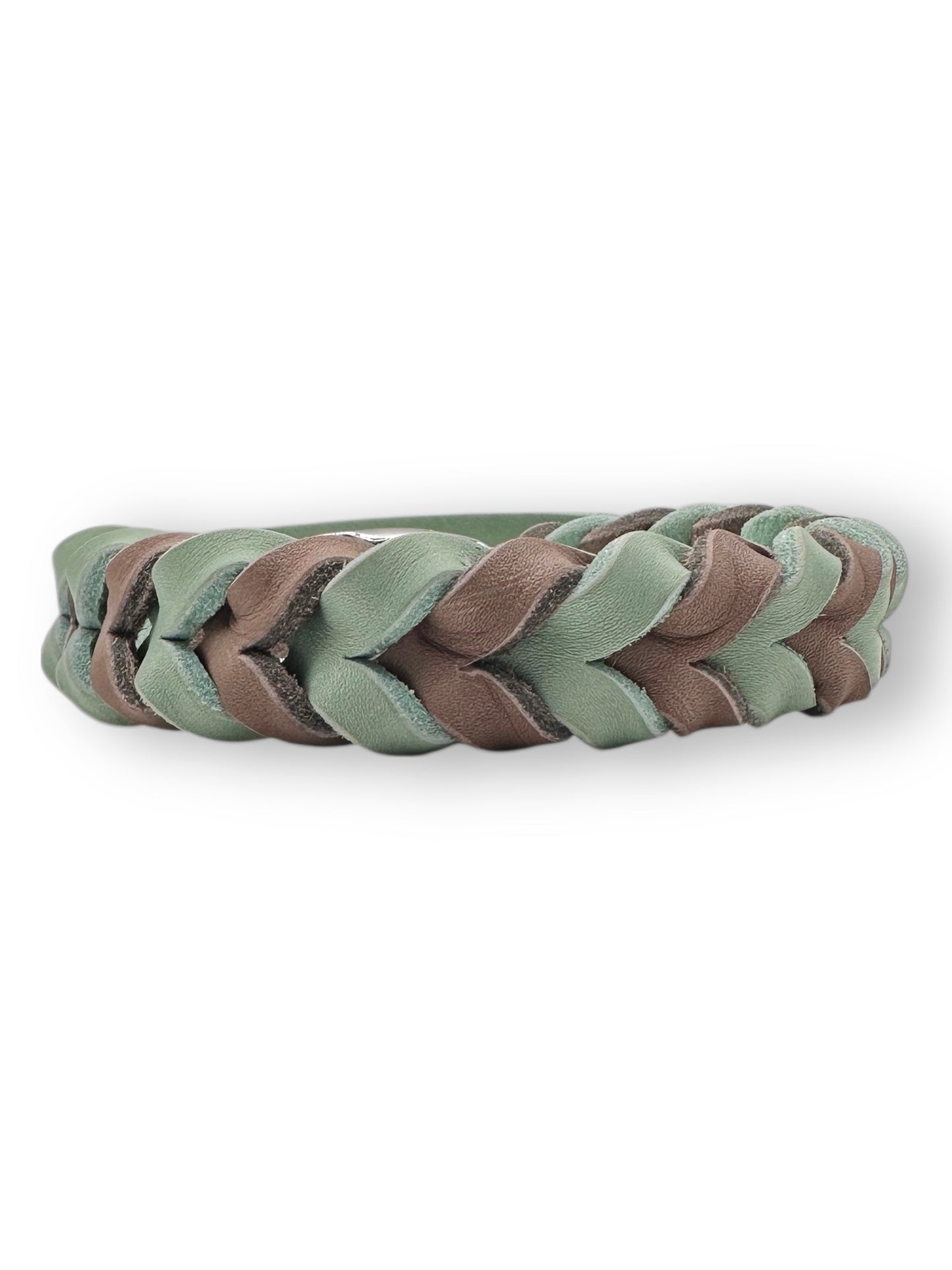 Lederhalsband BASE in "Mint & Schlamm"