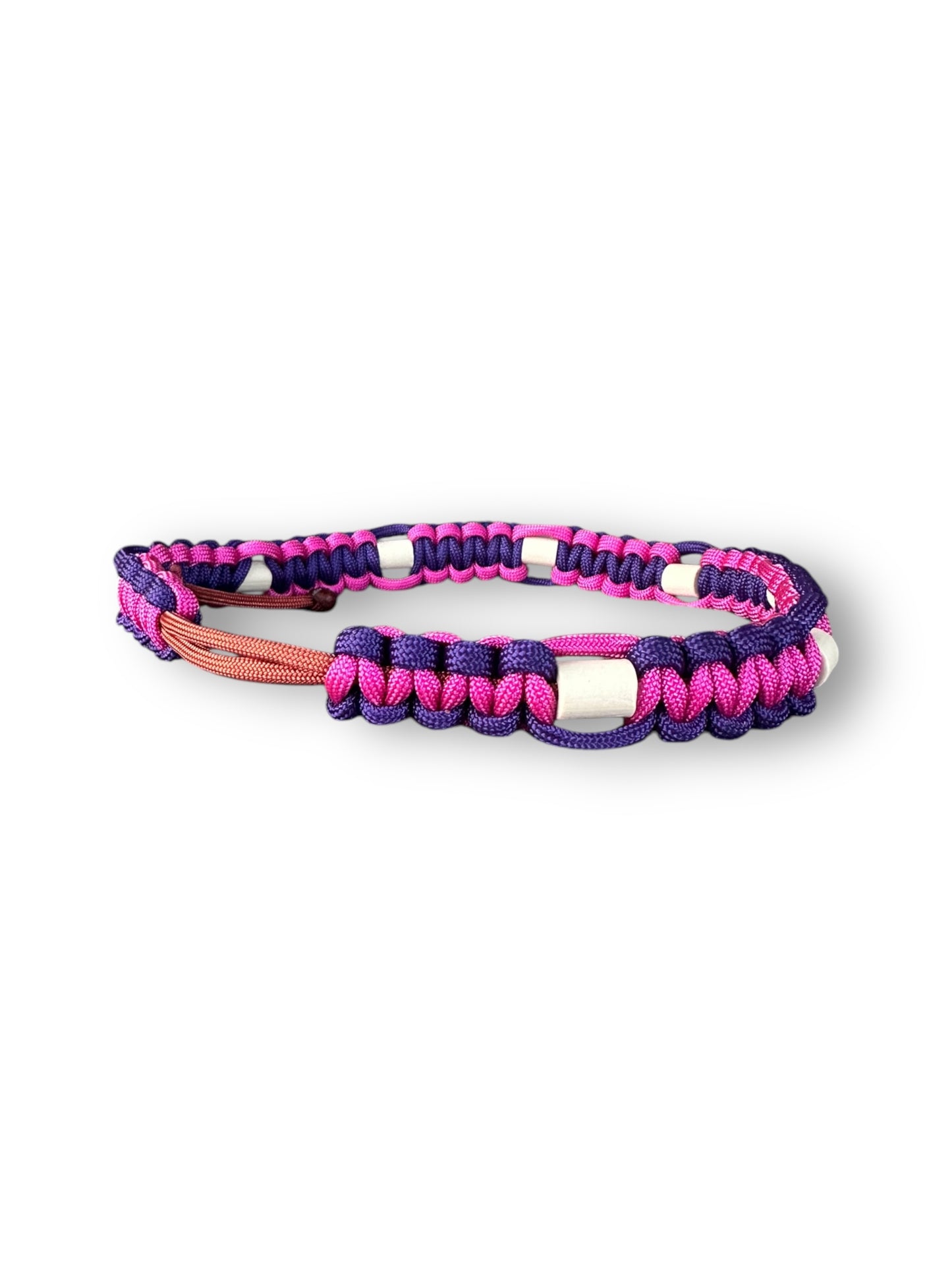 EM-Keramik Halsband für Hunde. In den Farben Lila, Rosa und Bronze - Vorderansicht