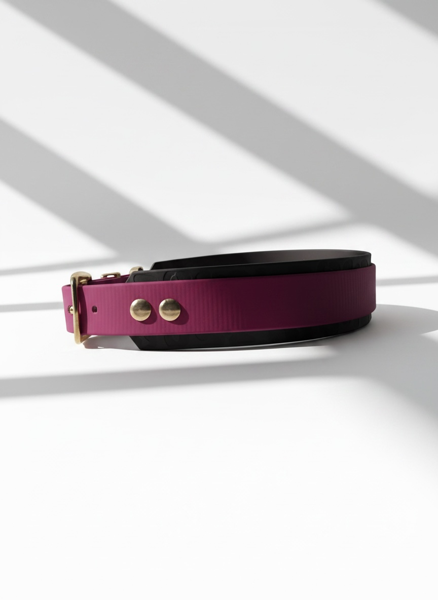 LEO-Deluxe Halsband - Magenta Rosa & Dunkelbraun