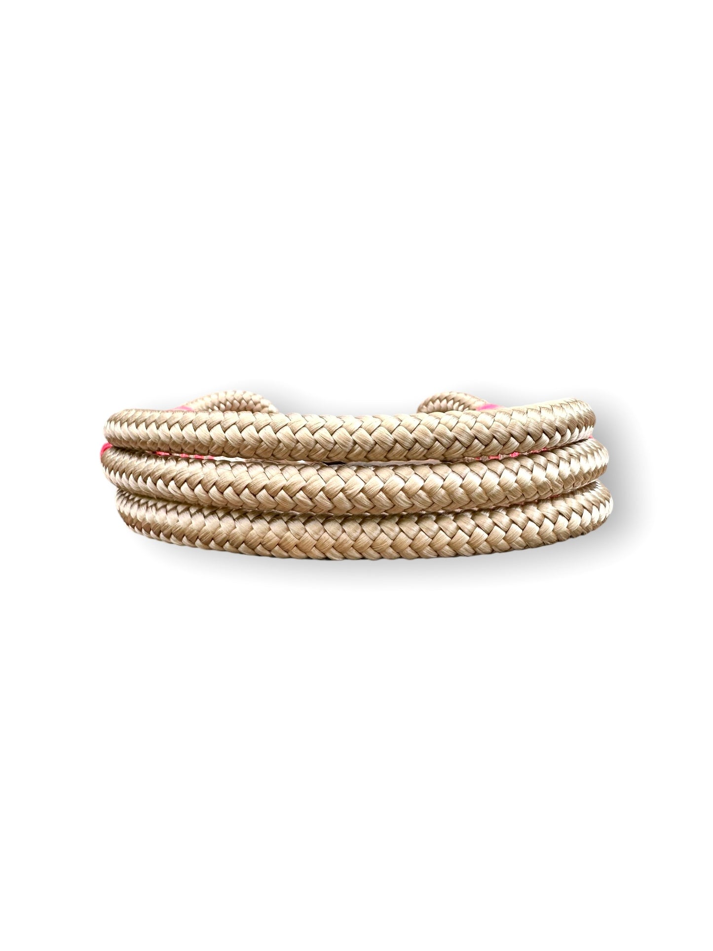 Tau-Halsband 10mm bestehend aus "Beige" Seil, "Cerise Rosa & Mocca" Umwickelung