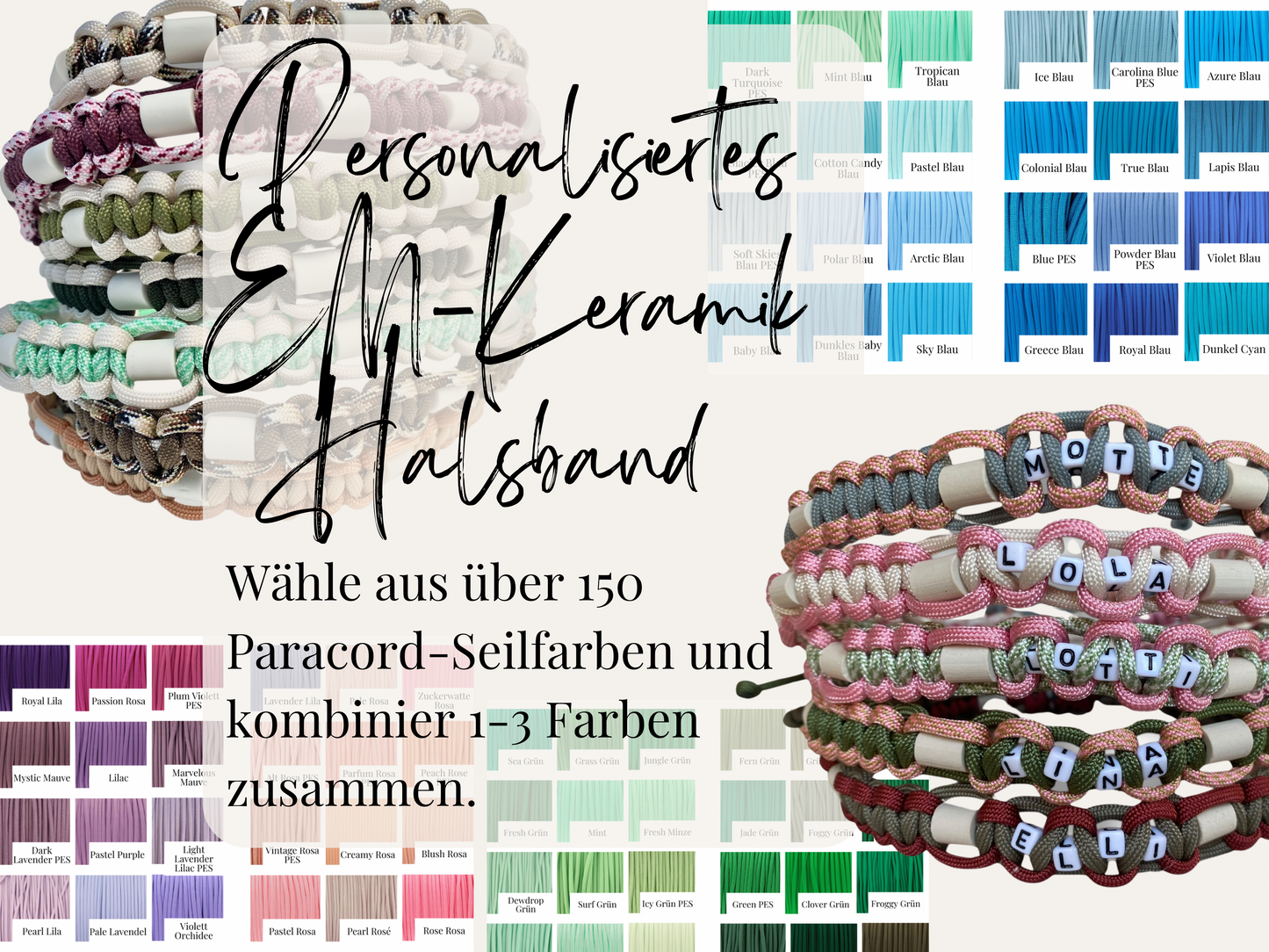 EM-Keramik Hundehalsband in deiner Wunschfarbe