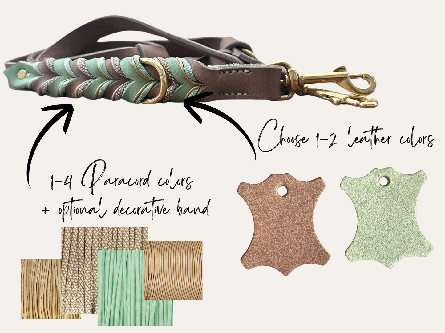 Leder Leine aus Fettleder zum selber Designern mit Paracord 