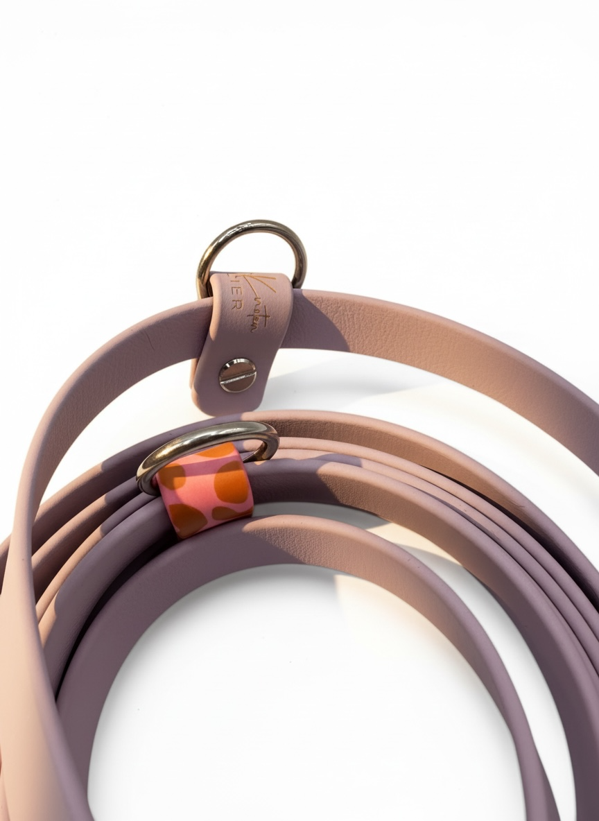 Details vom Logo Gravur biothane Lila