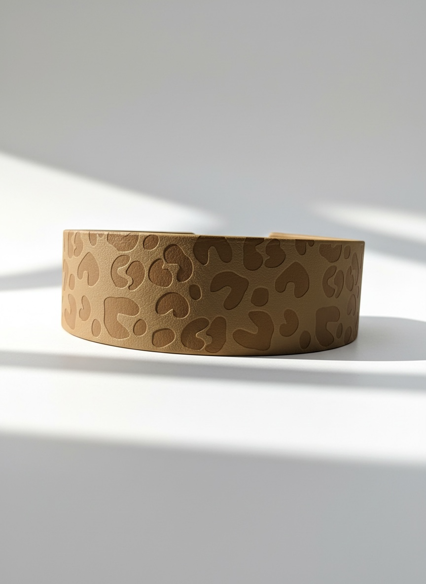 BioThane Halsband Gold Leo Print 