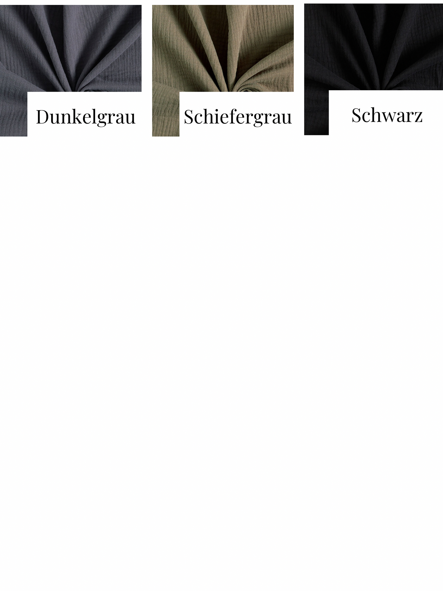 Farbkatalog für musselin baumwollstoff. Hundehalstuch Personalisierbar.