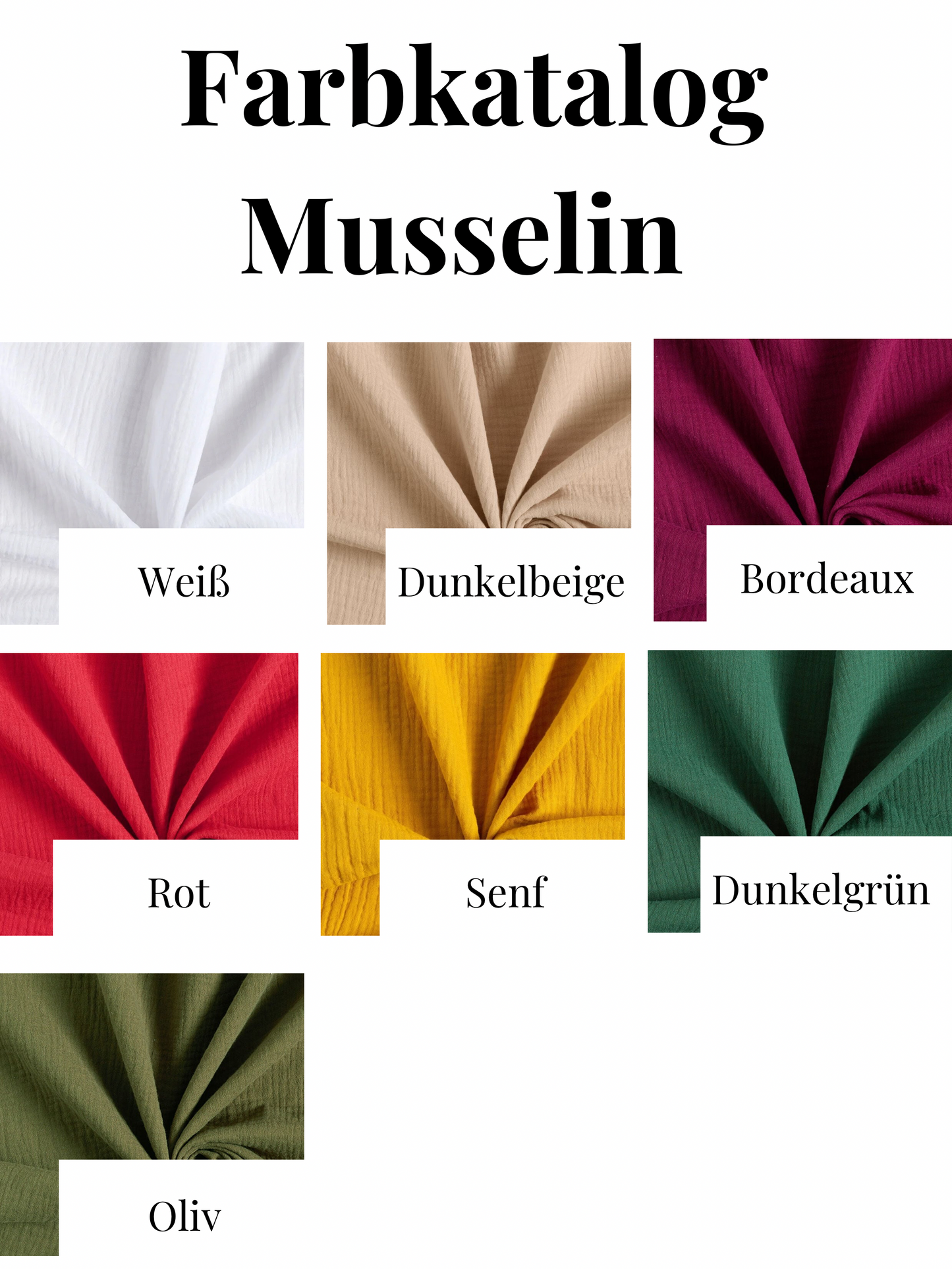 Farbkatalog Musselin Weihnachtsfarben 