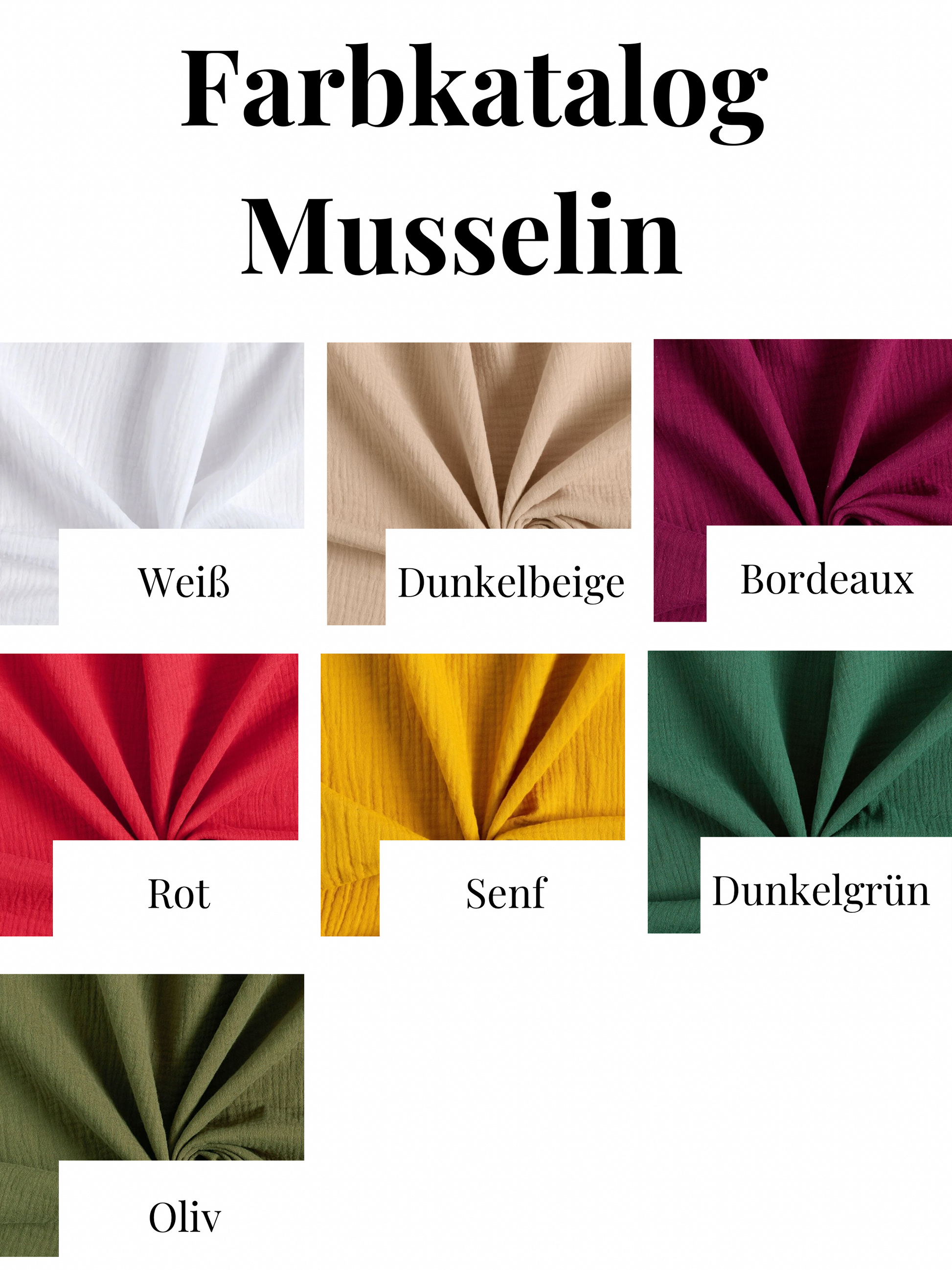 Farbkatalog Musselin Weihnachtsfarben 