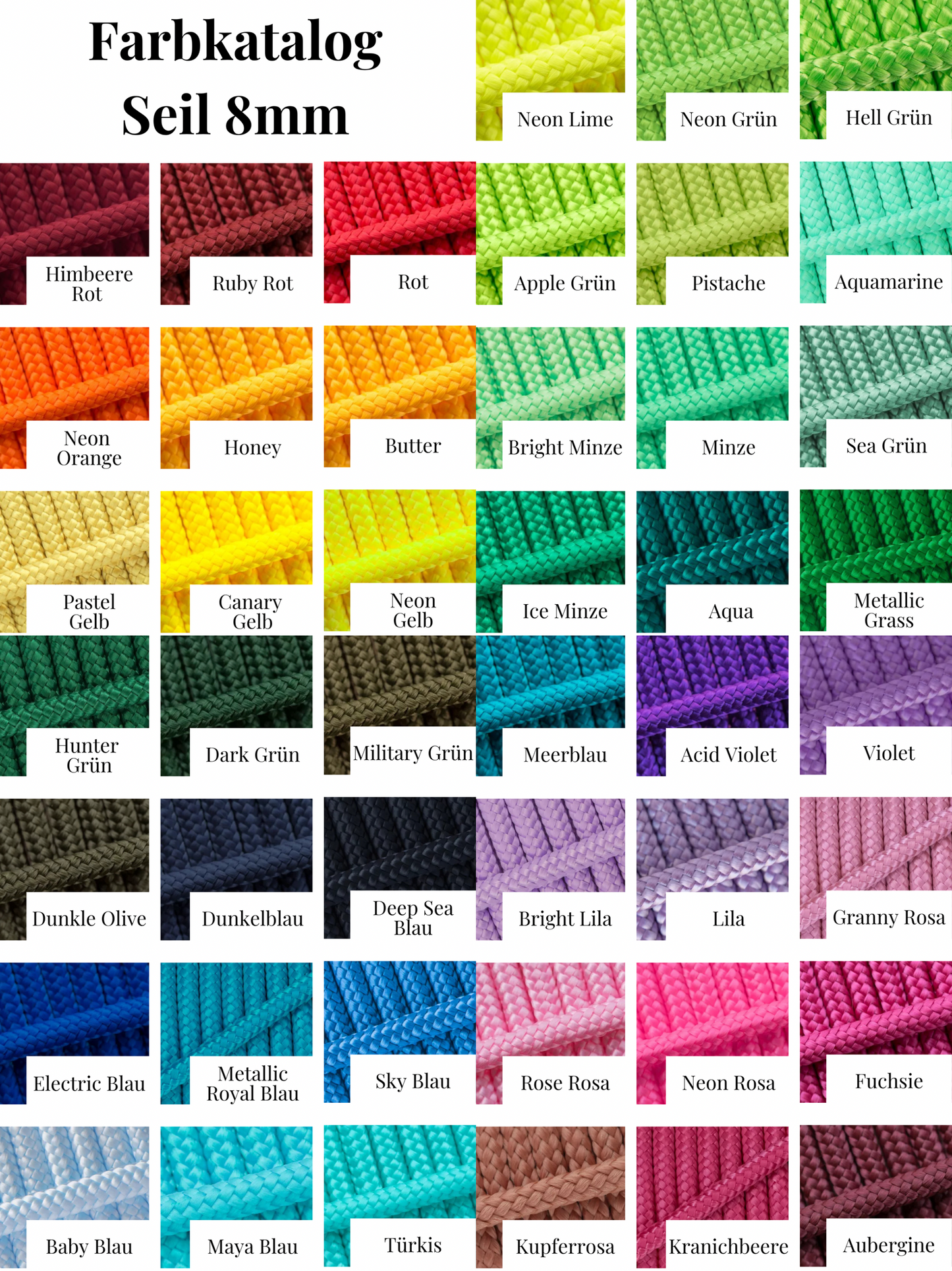 Tauleine in deiner Wunschfarbe 8mm Seil - individuell & handgefertigt