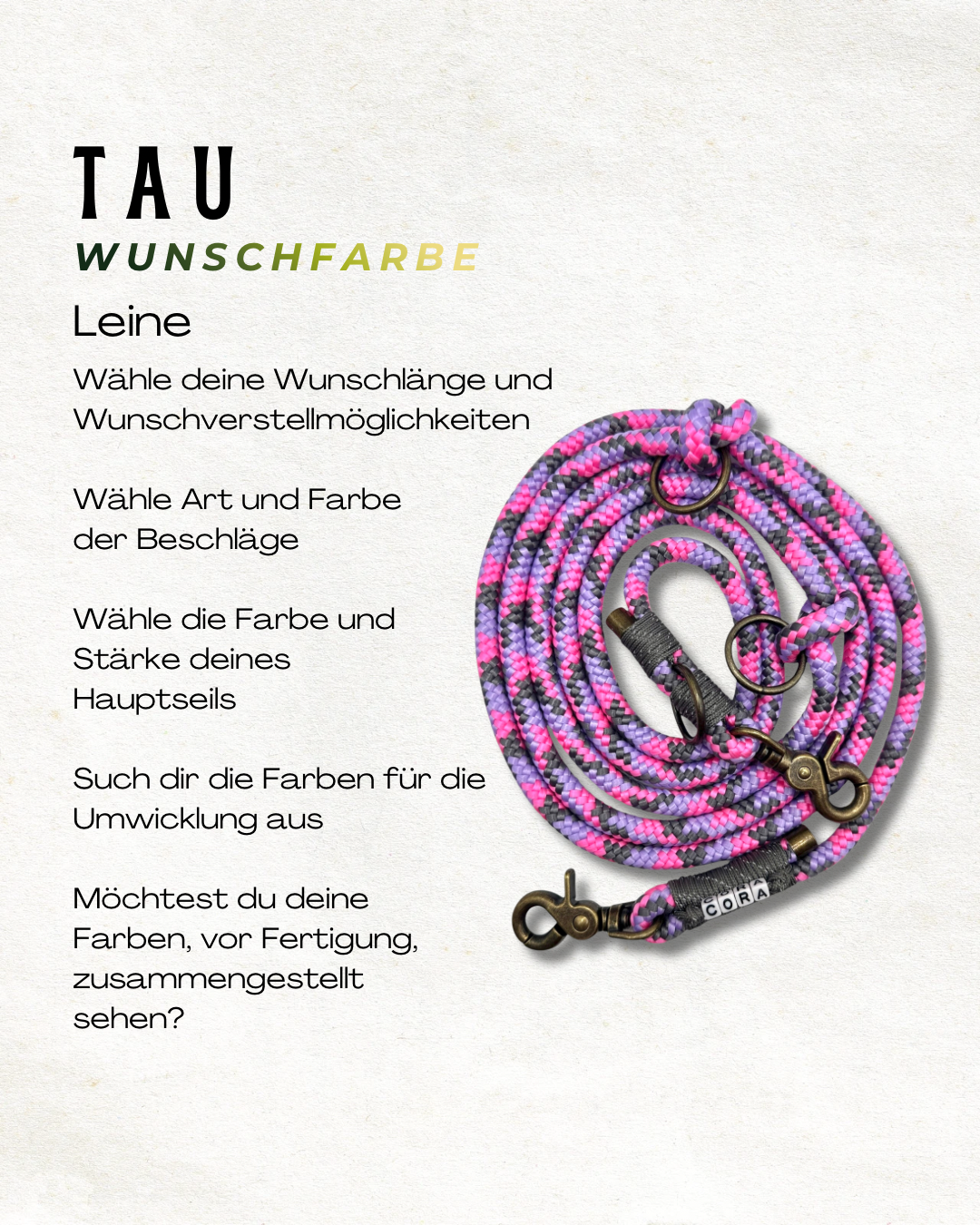 Tau Wunschfarbe Winter-Edition reflektierbare Umwickelung