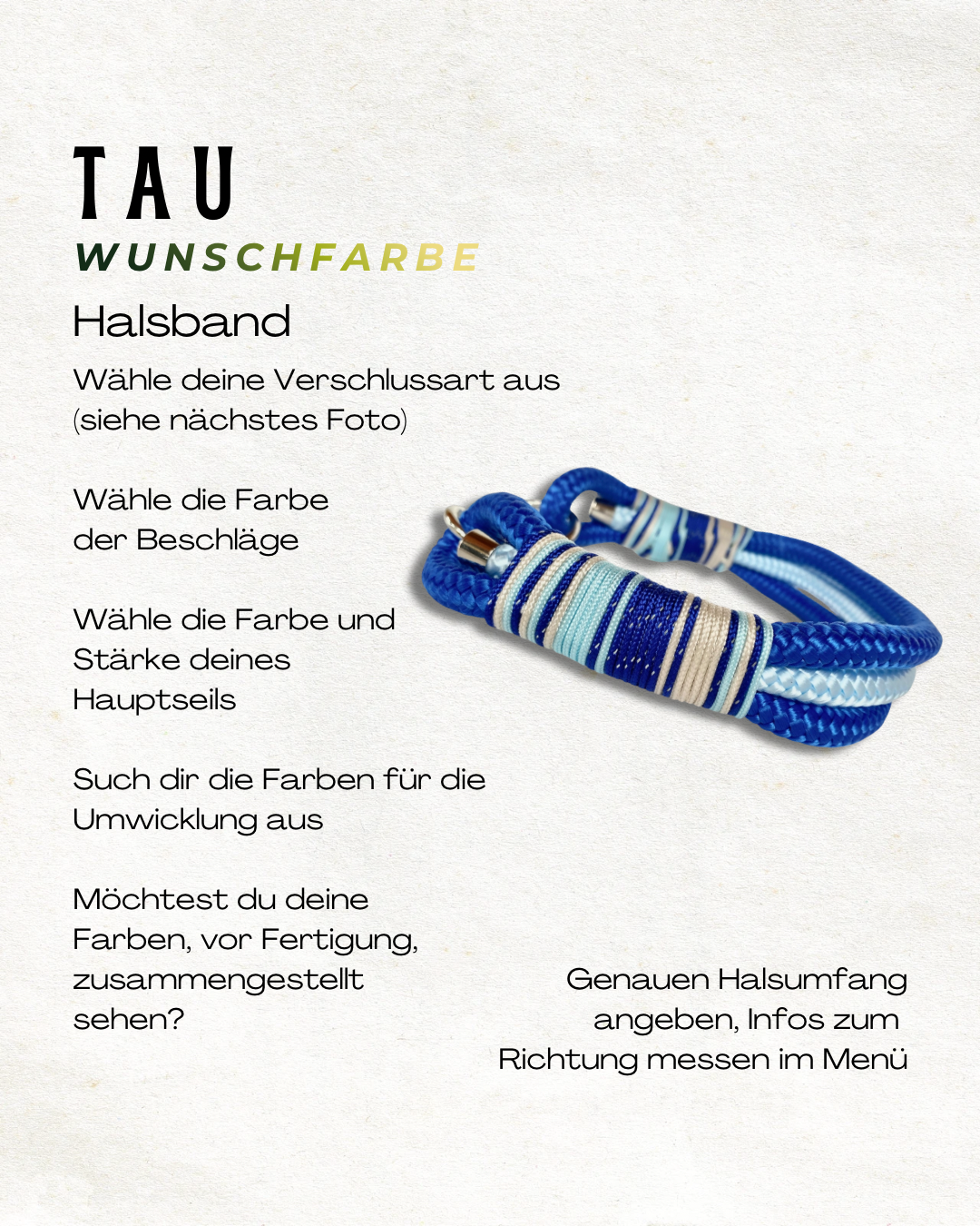 Tau Wunschfarbe Winter-Edition reflektierbare Umwickelung