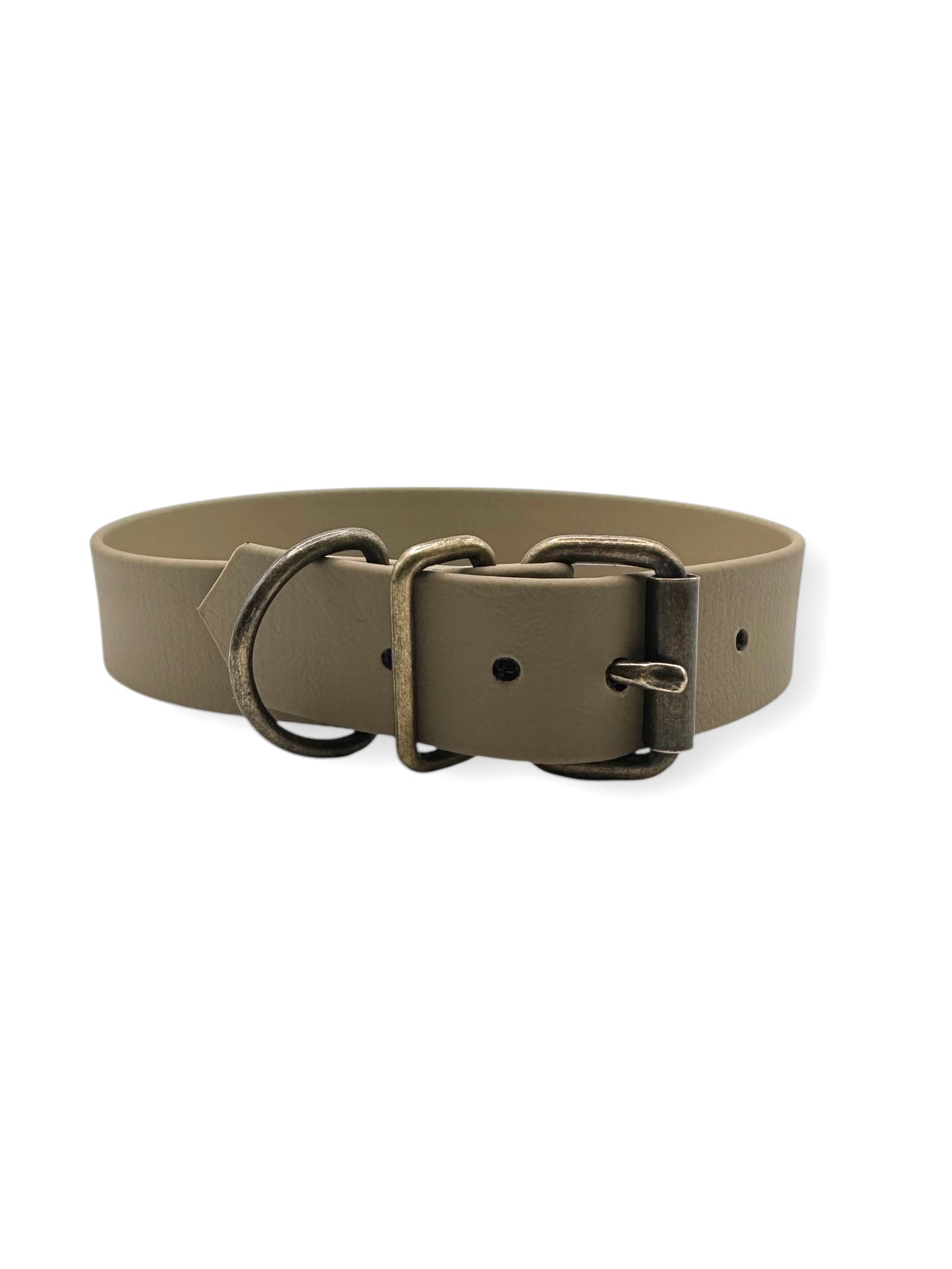BioThane Hundehalsband in beige. Geeignet für jedes Wetter. Passend für kleine, mittlere und große Hunde, da es an das Gewicht und die Größe angepasst wird.