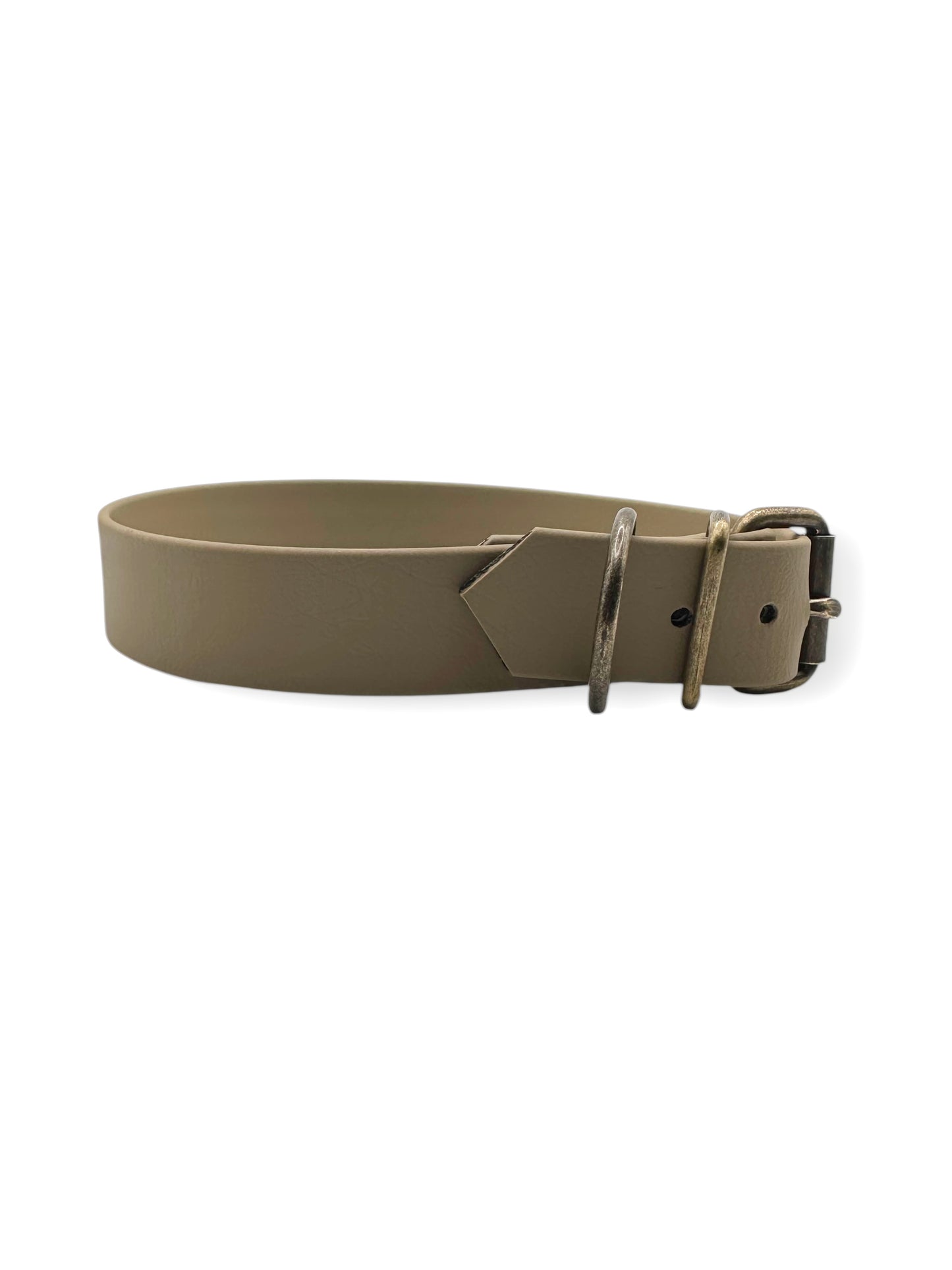 BioThane Hundehalsband in beige. Geeignet für jedes Wetter. Passend für kleine, mittlere und große Hunde, da es an das Gewicht und die Größe angepasst wird.