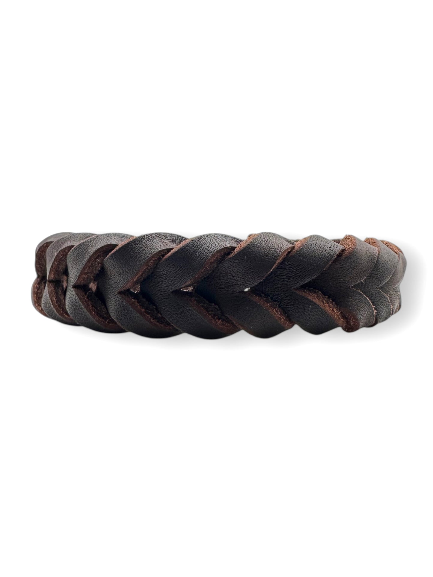 Lederhalsband in dunkelbraun geflochtenes Fettleder. Verschiedene Breiten und Beschläge wählbar.