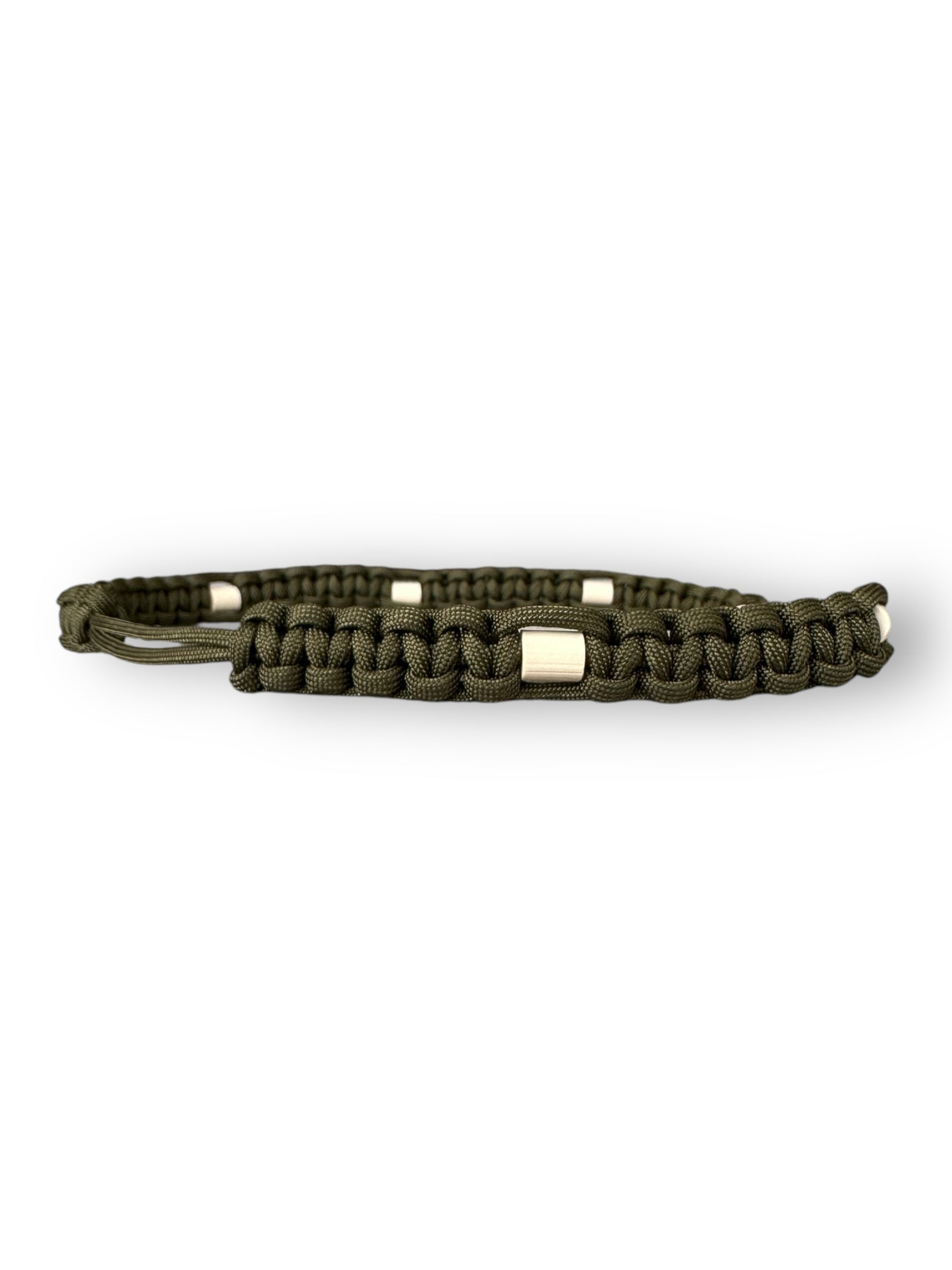 Hundehalsband mit EM-Keramik Perlen in der Farbe Olive Drab  Seite