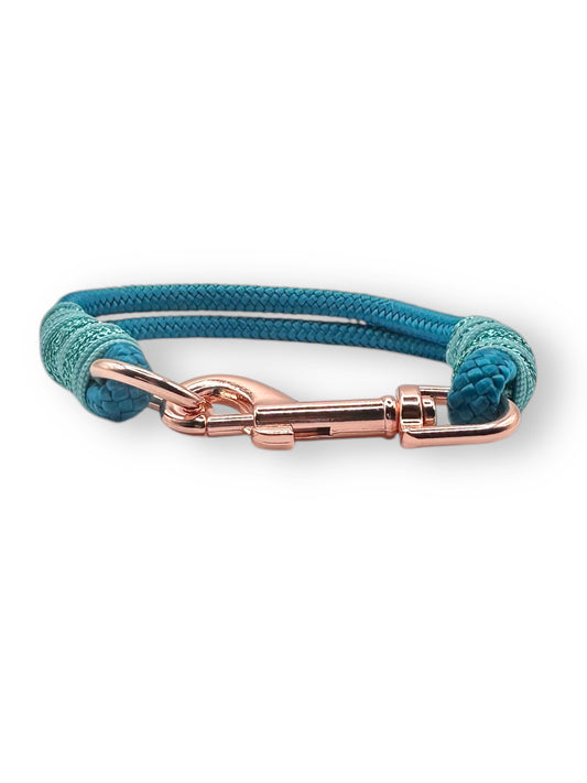 Hundeset für kleine und sehr kleine Hunde aus Tau. In der Farbe Aqua mit Glitzer Details. 