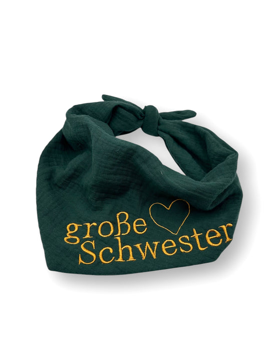 Hundehalstuch in dunkelgrün aus musseline