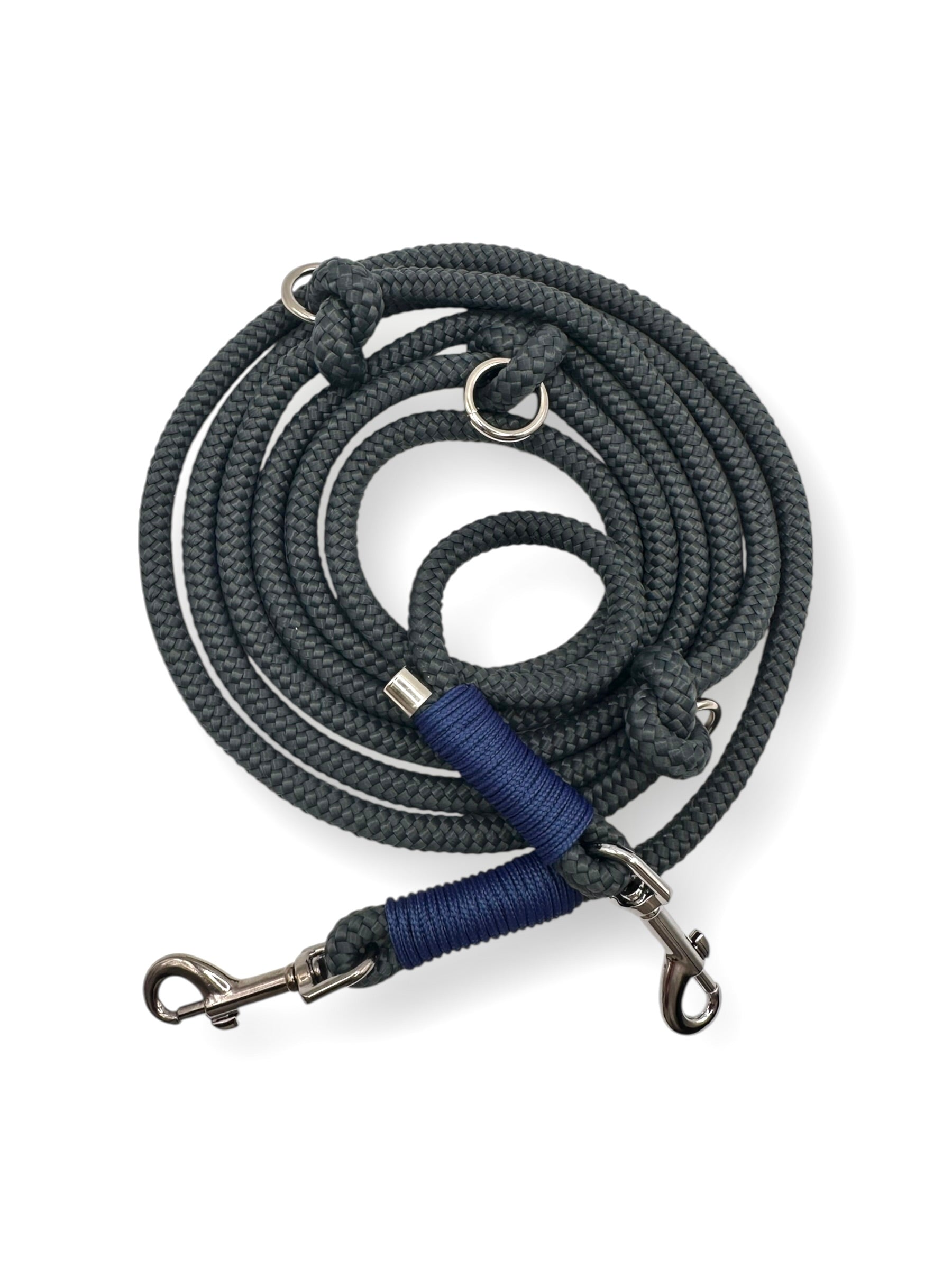 Hundeleine aus Tau in blau und grau perfekte Herbst Leine. Personalisierbar und anpassbar. 