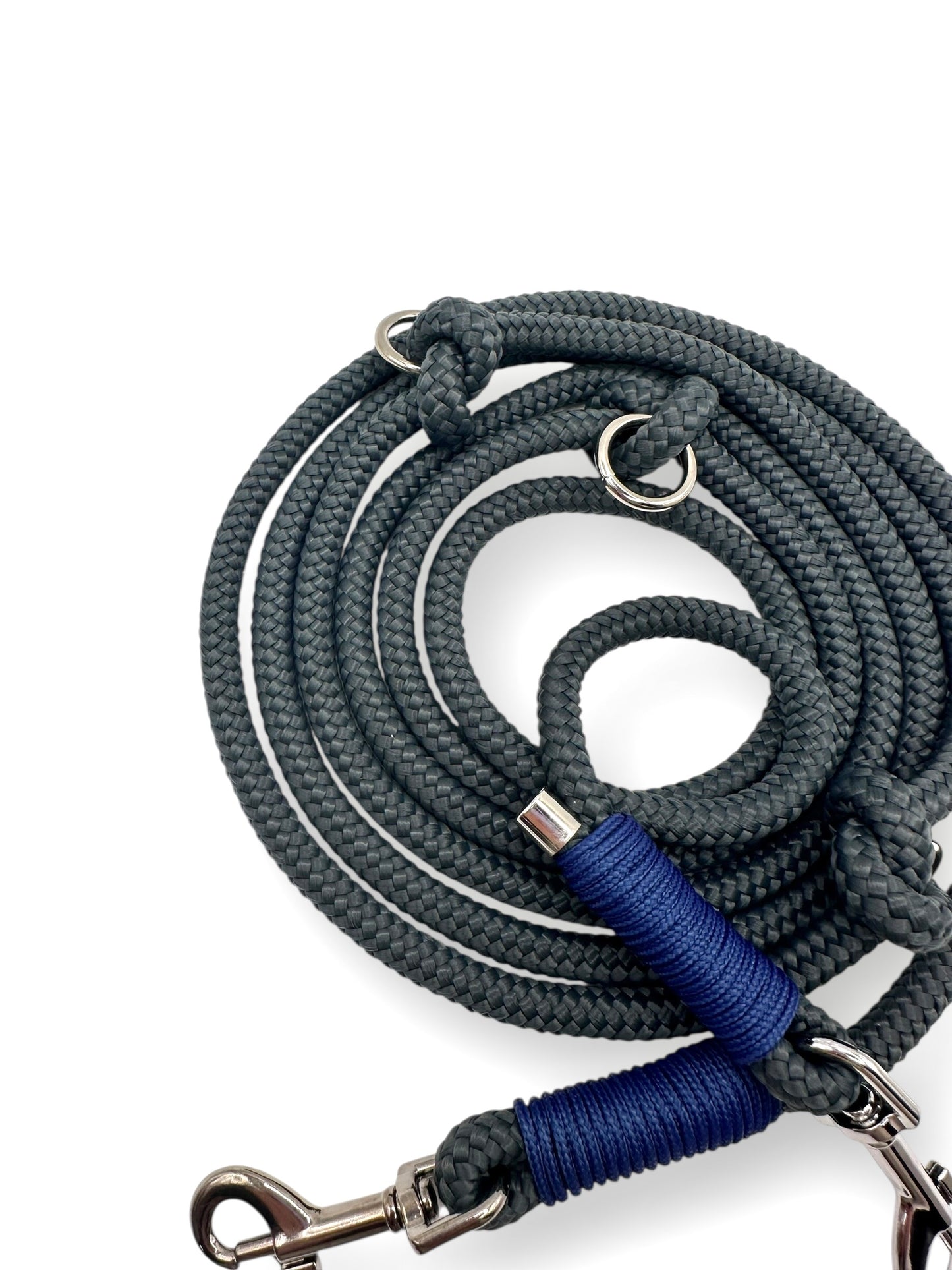 Hundeleine aus Tau in blau und grau perfekte Herbst Leine. Personalisierbar und anpassbar. 