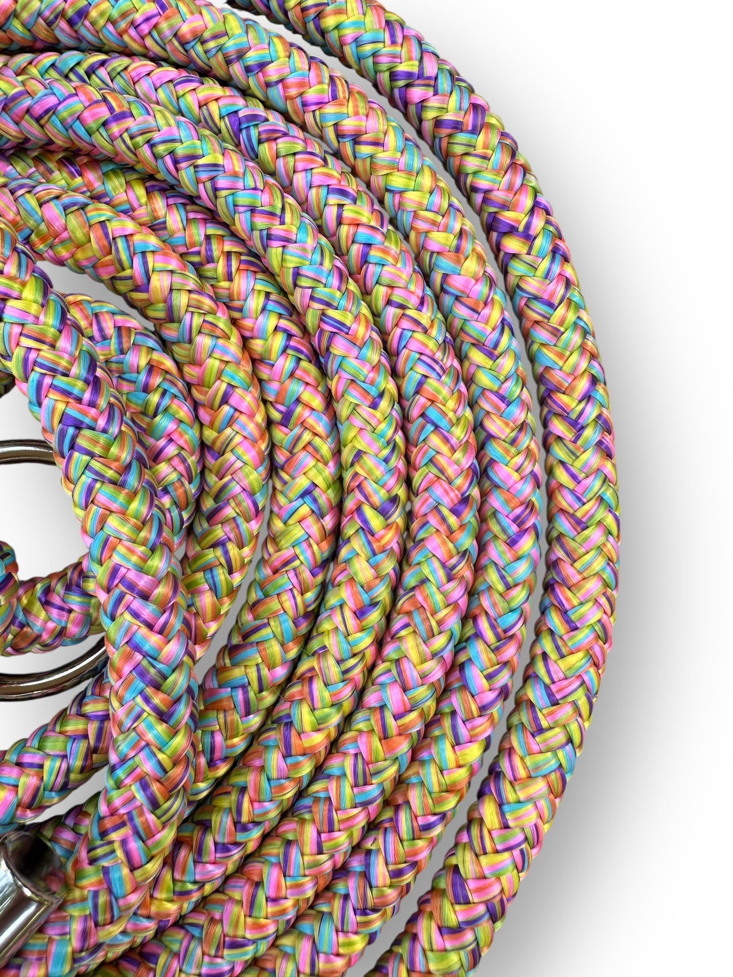 Hundeleine aus 10mm Tau in der Farbe Flower Power mit hellblauen Details Seil