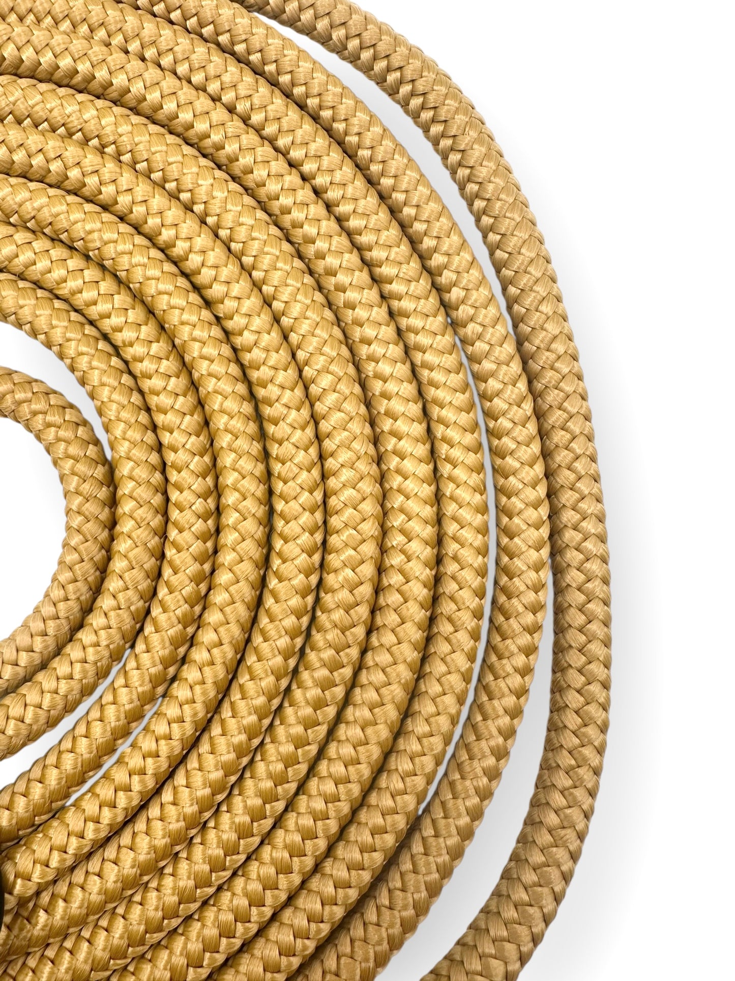 Hundeleine aus Tau in der Farbe Karamell mit schwarzen Details. Personalisierbar mit Name und anpassbar 