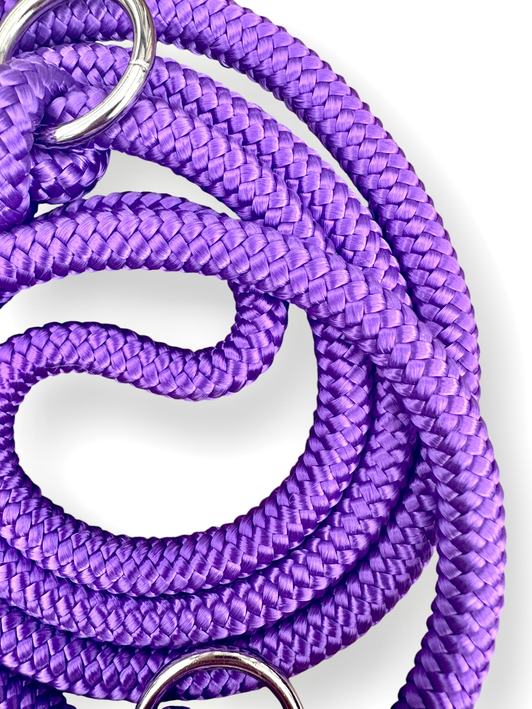 Hundeleine aus 10mm starken Tau in acid lila und fuchsia Umwickelung -Seil