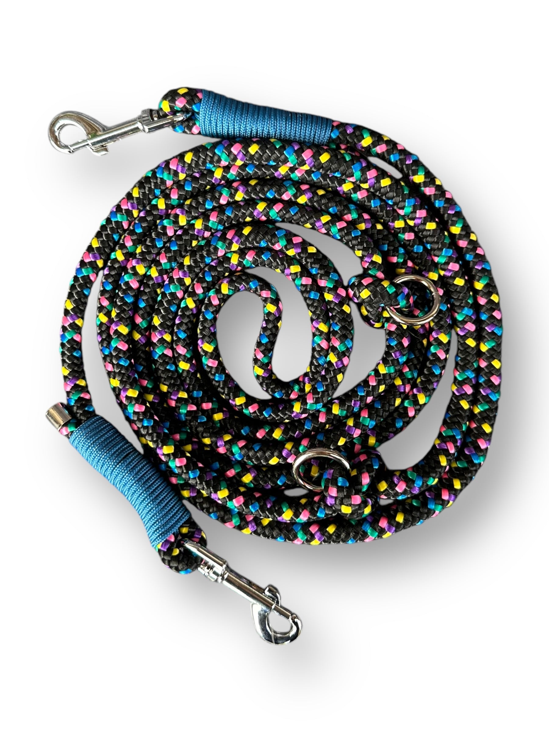 Hundeleine aus 8mm starke Tau aus dem Seil disco mit lapis blauen Details Draufsicht