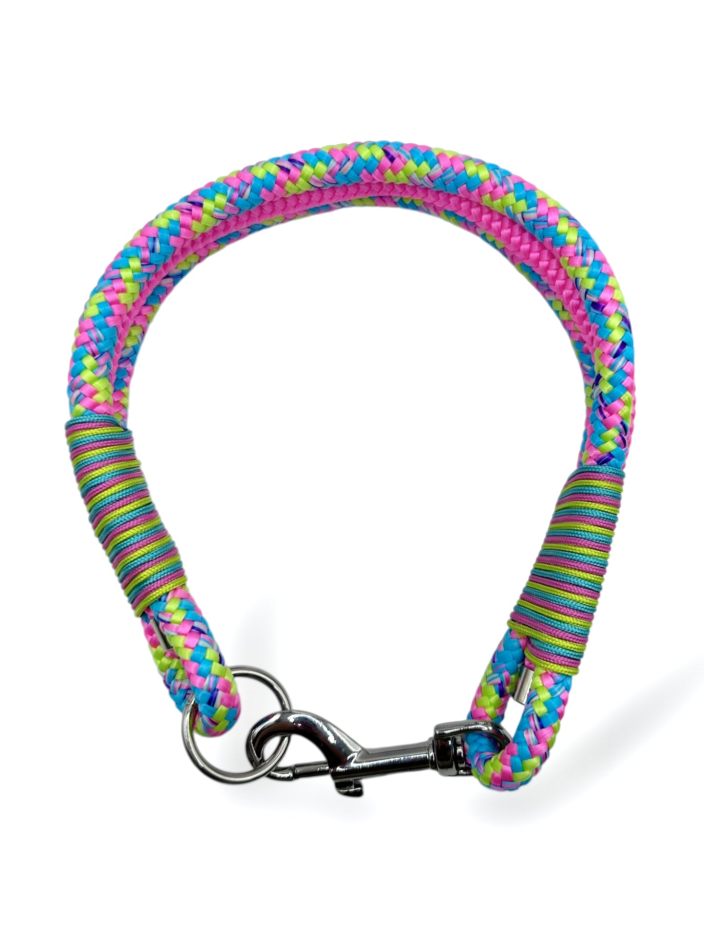 Hunde set bestehend aus Tauhalsband und Tauleine in knalligen Neon Farben. lime, Rosa und Blau. Geeignet für mittlere und große Hunde. Hundeset Bubbel gum