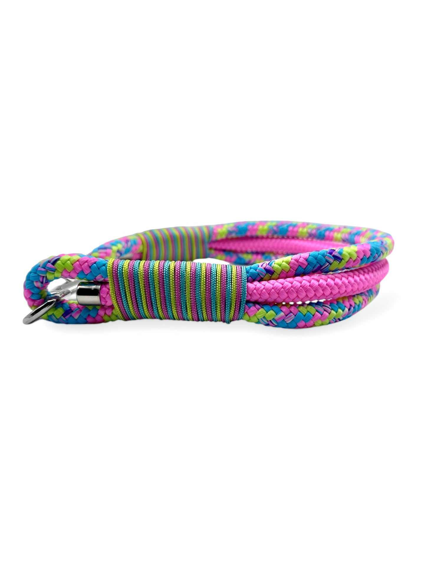Hunde set bestehend aus Tauhalsband und Tauleine in knalligen Neon Farben. lime, Rosa und Blau. Geeignet für mittlere und große Hunde. Hundeset Bubbel gum