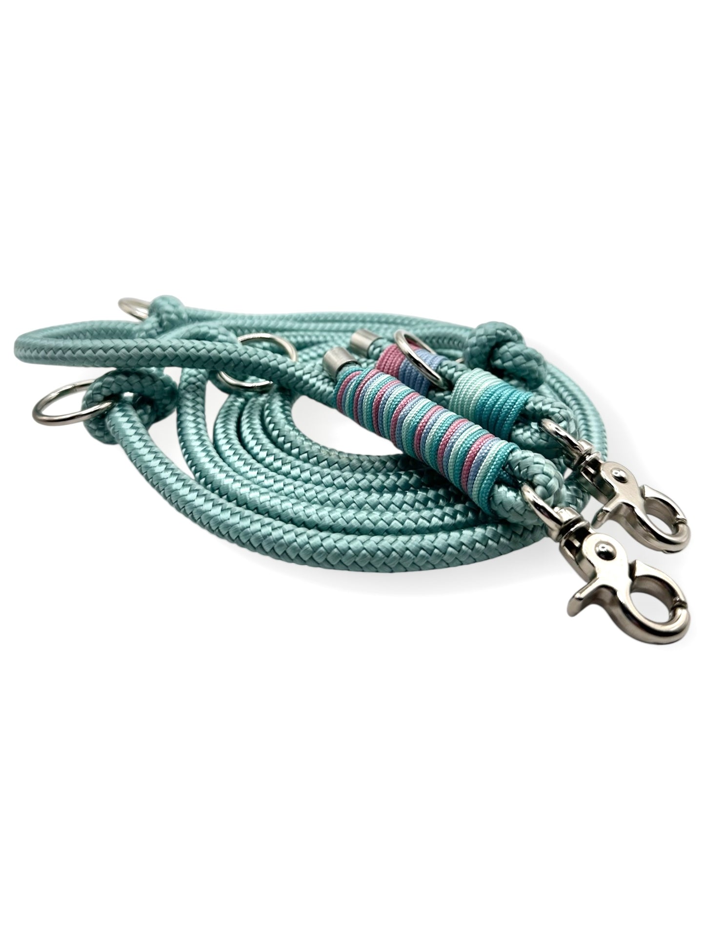 Hundeset aus Leine und Halsband in 8mm starken Tau in den Farben sea grün, Lavendel rosa, turquoise, ice blau und mint blau - Leine